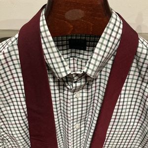 J.Crew men’s large button-down slim fit red/green grid pattern, tie not included